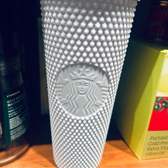 Starbucks Pearl White Studded Tumbler Lilac Bling Iridescent Venti Cup 24oz NWT - Picture 10 of 13